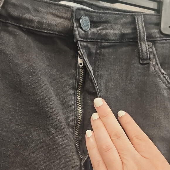 KanCan Black High-Waisted Jean Shorts with Frayed Hem - Picture 8 of 9